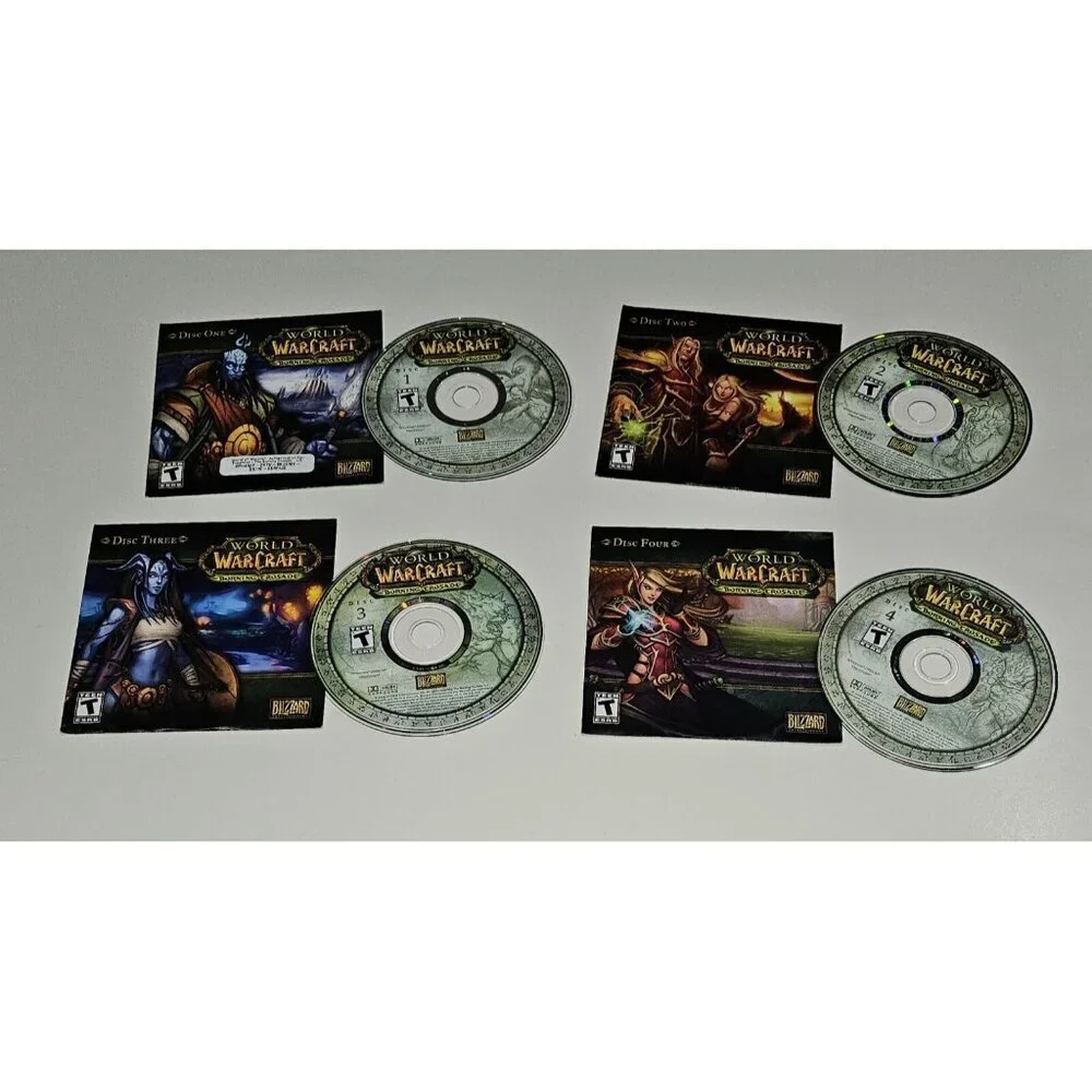 READ World of Warcraft Game CD ROMS 2004 Burning Crusade Expansion Set Lot READ